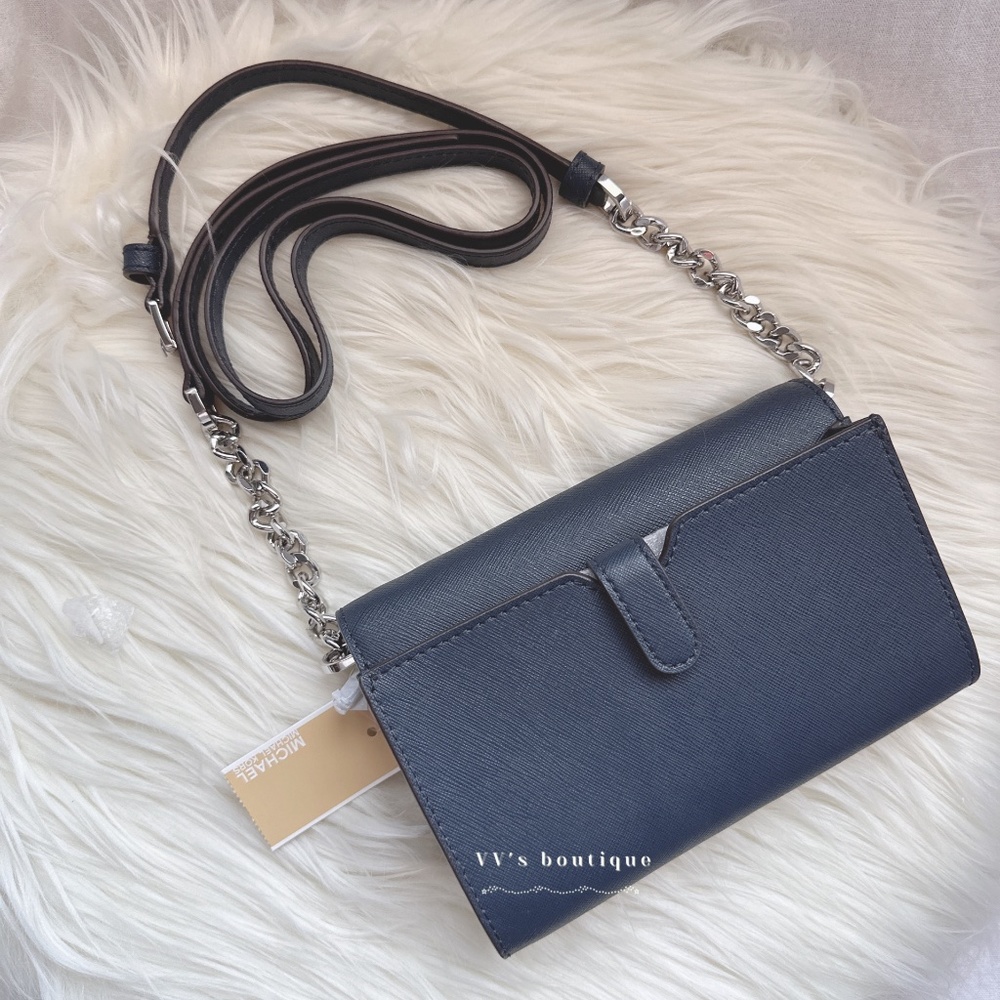 NWT Michael Kors Jet Set Travel Medium Saffiano Leather Smartphone Crossbody Bag - Picture 2 of 8